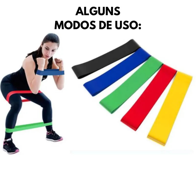 Kit 5 Faixa Elástica Super Mini Band Para Treino Exercícios