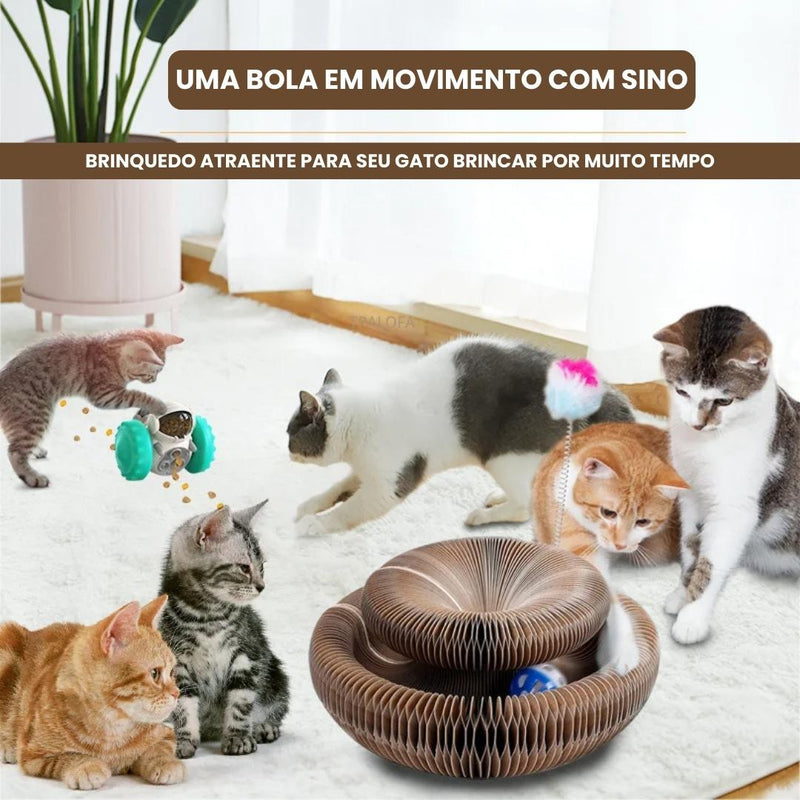 Arranhador interativo com bolinha para gatos PurrPal