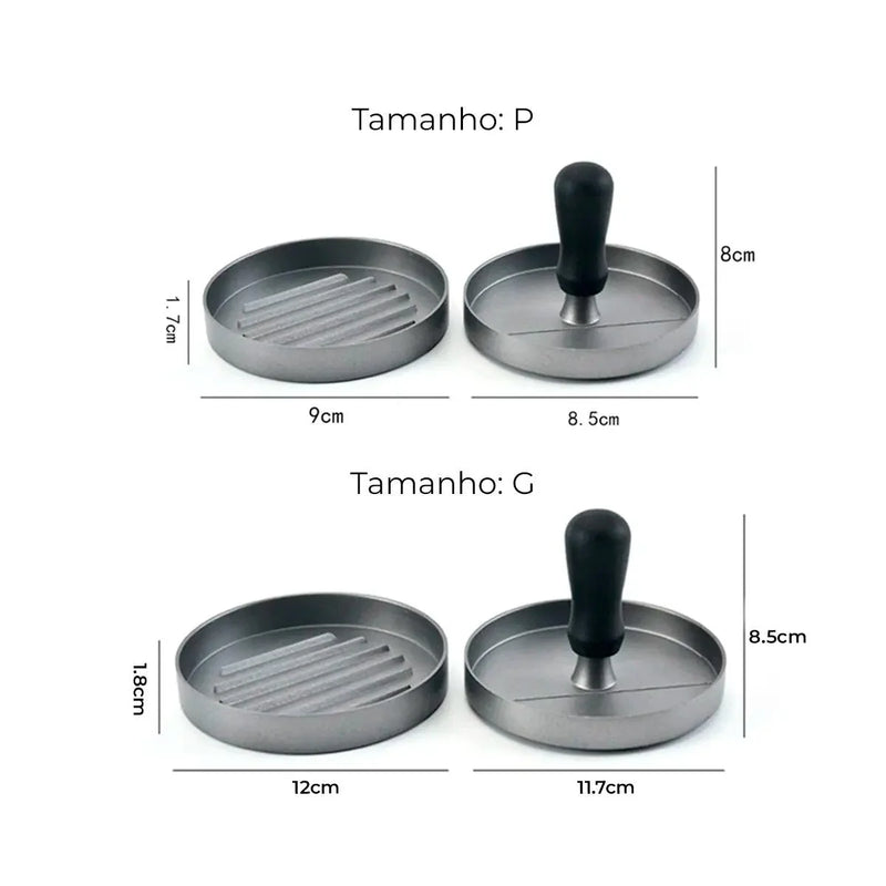 Forma Modeladora de Alumínio para Hambúrguer Artesanal