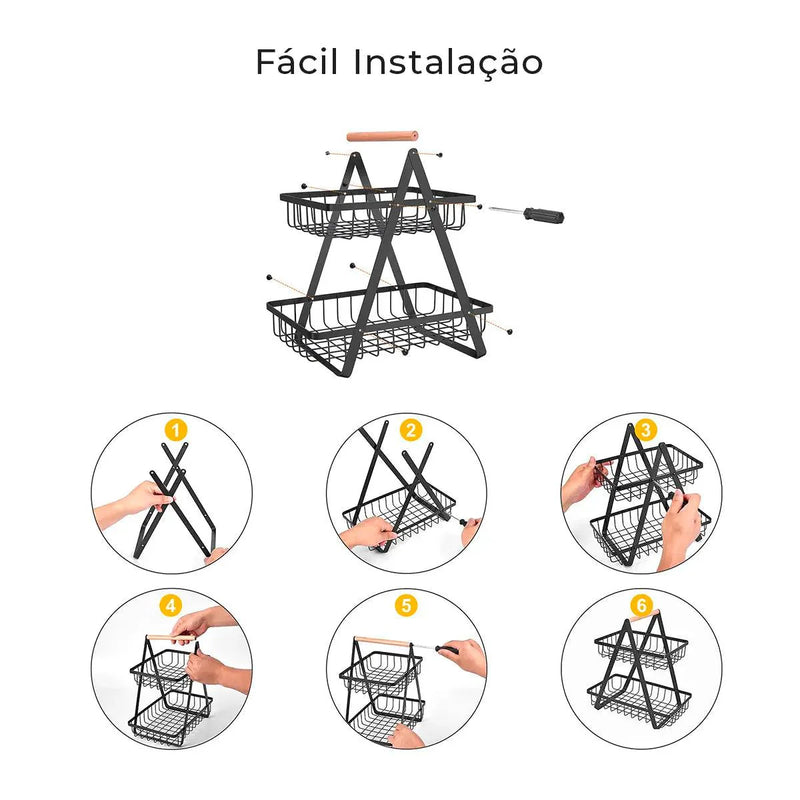 Fruteira de Mesa Metal 2 e 3 Andares