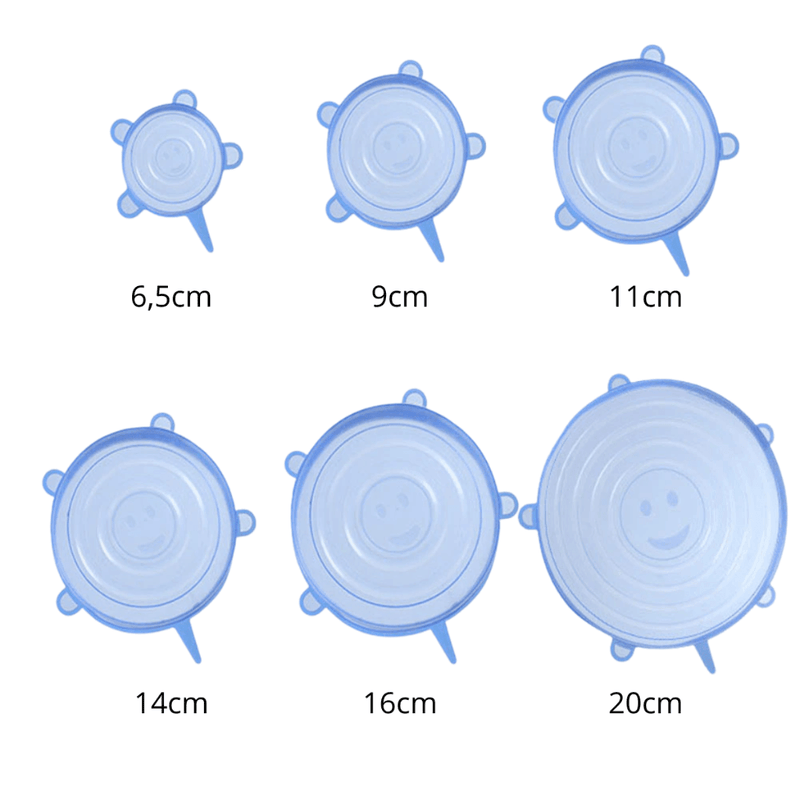 Kit 6 Tampas Herméticas de Silicone