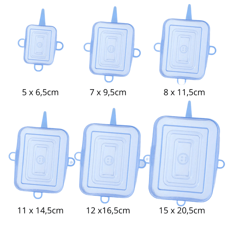 Kit 6 Tampas Herméticas de Silicone